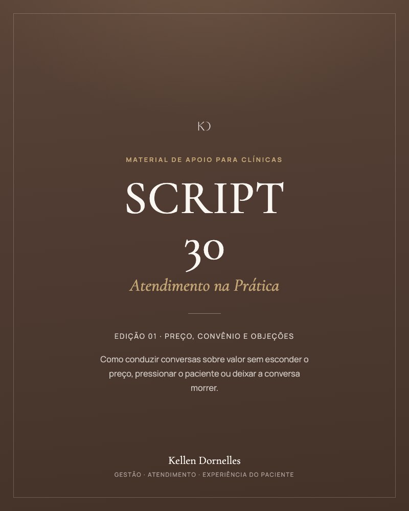 Capa do material Script 30 | Edição 01, Atendimento na Prática